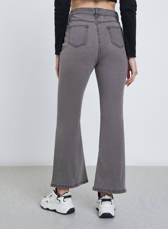 ستايلي جينز بوت كت بخصر متوسط مغسول ستايلي - Image 4