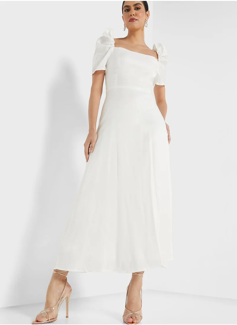 ELLA Puff Sleeve A-Line Dress