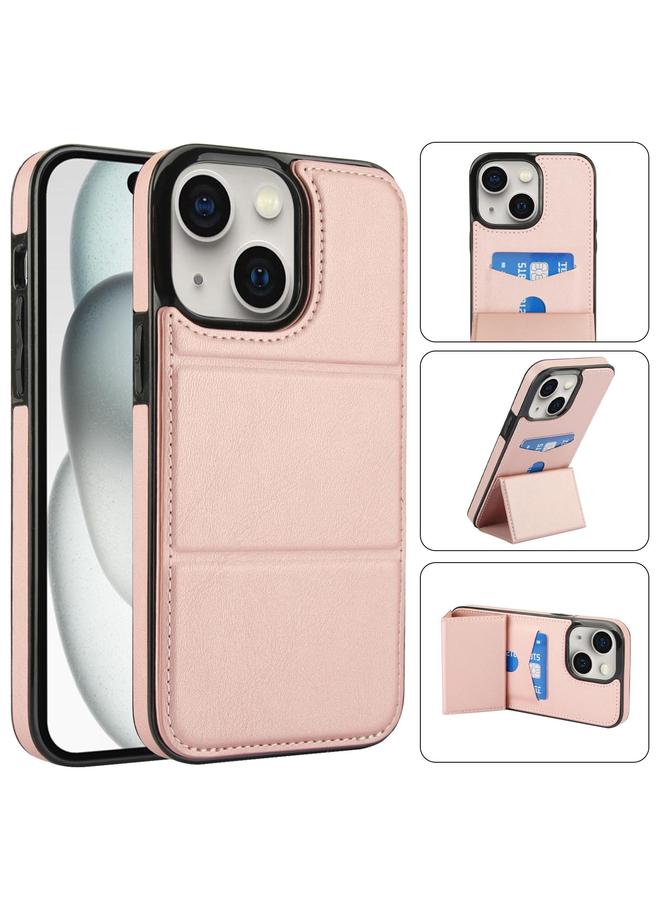 erorex Case For iPhone 15 Tri-fold Holder Leather Phone Case with Card Slot - Image 1