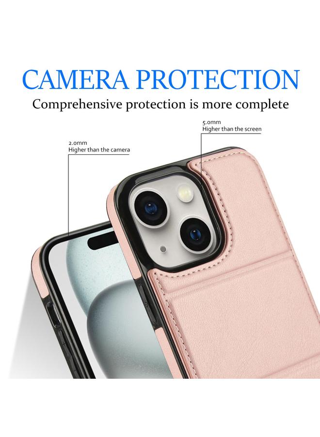 erorex Case For iPhone 15 Tri-fold Holder Leather Phone Case with Card Slot - Image 5