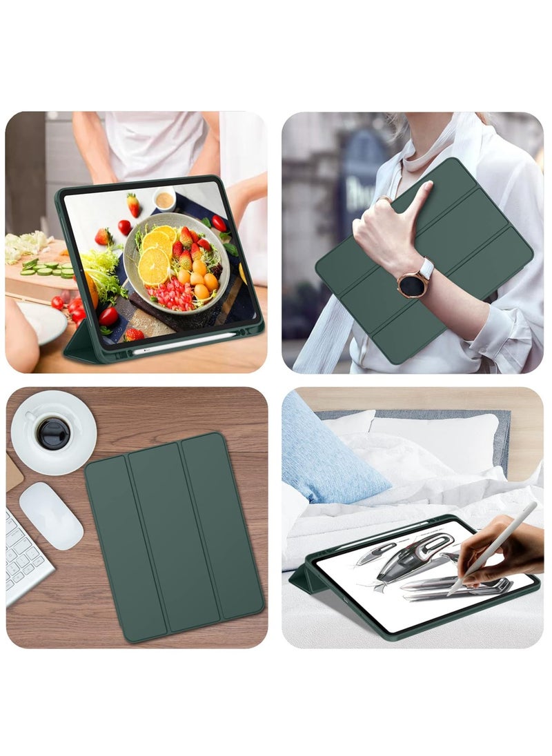 New iPad Pro 11 Inch Case 2022 4th Gen 2021 3rd Gen with Pencil Holder Support iPad 2nd Pencil Charging Pair Trifold Stand Smart Case with Soft TPU Back Auto Wake Sleep
