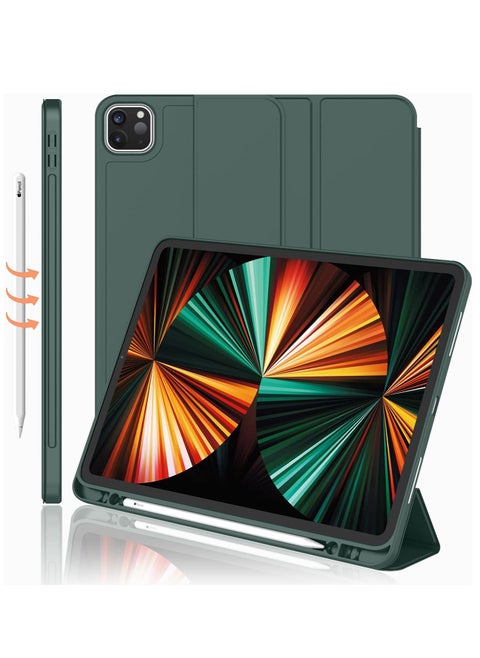 New iPad Pro 11 Inch Case 2022 4th Gen 2021 3rd Gen with Pencil Holder Support iPad 2nd Pencil Charging Pair Trifold Stand Smart Case with Soft TPU Back Auto Wake Sleep