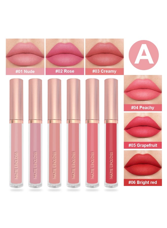 مجموعة هدايا من 6 قطع من ملمع الشفاه