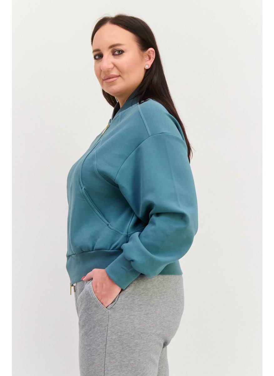 Women Plus Size Long Sleeves Running Sweatshirt, Green - pzsku/Z7DFCFF3552CFFF89B8B5Z/45/_/1737642005/4c28908d-3860-4b26-9d53-77fb3d29df0e