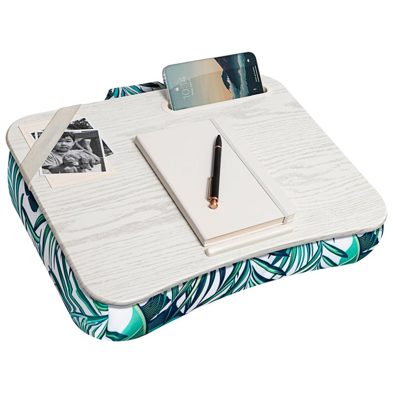 LAPGEAR Designer Lap Desk with Phone Holder and Device Ledge - Tropical Palm Leaves - Fits up to 15.6 Inch Laptops - Style No. 45427 - Image 1