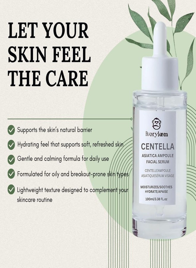 ivory loom ivoryloom Centella Asiatica Ampoule Serum - 100ML / 3.38 Fl. Oz | Gentle on Sensitive Skin | Lightweight, Non-Sticky Hydration | Soothing Care in Every Drop - Image 3