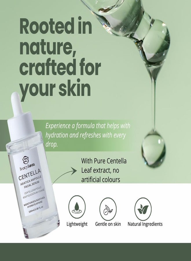 ivory loom ivoryloom Centella Asiatica Ampoule Serum - 100ML / 3.38 Fl. Oz | Gentle on Sensitive Skin | Lightweight, Non-Sticky Hydration | Soothing Care in Every Drop - Image 2
