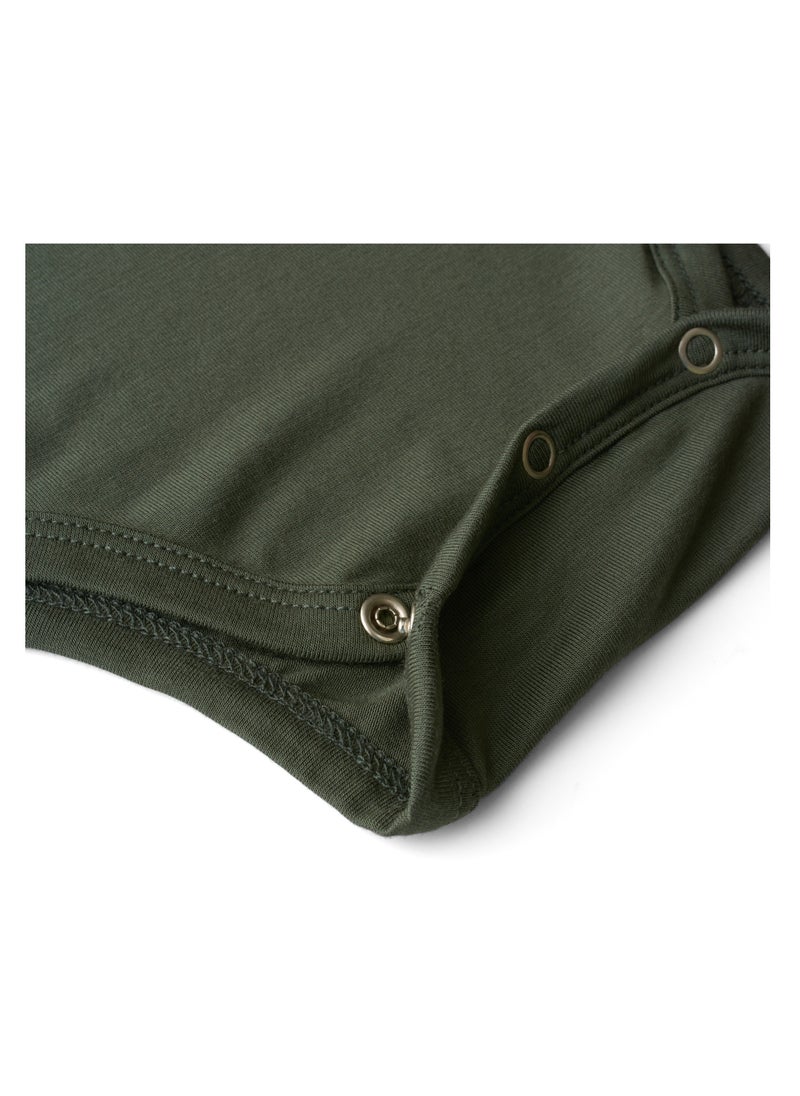 Anvi Baby Organic Bamboo Spandex Bodysuit- Dark Green 3 to 6 months  - Image 3