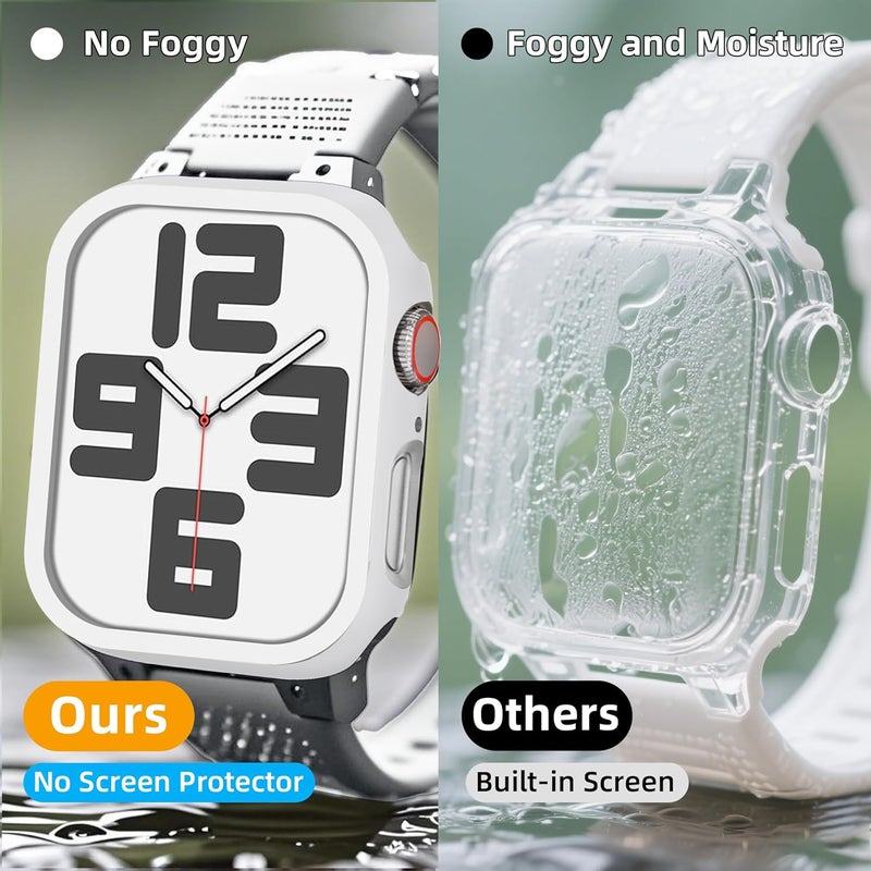 2 Pack [NO Screen Protector] Bumper Case for Apple Watch SE 3 (2025)/ SE2/ SE/Series 6/5/4 44mm, Slim Thin Shockproof Bumper Cover, Hard PC Protective Frame All-Around Edge, White - Image 2