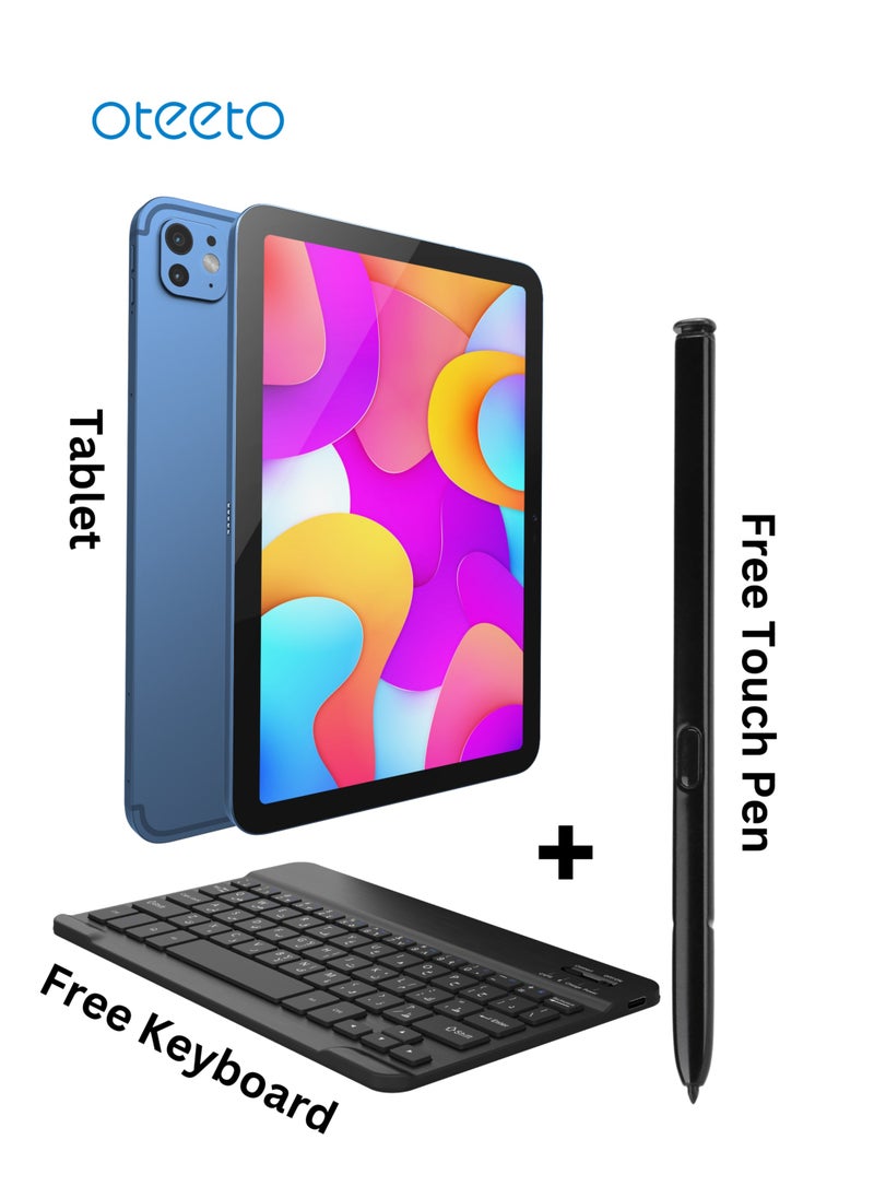 Oteeto - Oteeto TAB 15 Tablet/10.1 Inch/4G SIM/Premium Design/iOS Style Operating System/5G Dual SIM/Octa Core Processor/Included Flip Cover and Keyboard/8GB RAM + 512 GB ROM/Android 13/6000 mAh/8MP Front + 13 MP Rear Camera - Image 1