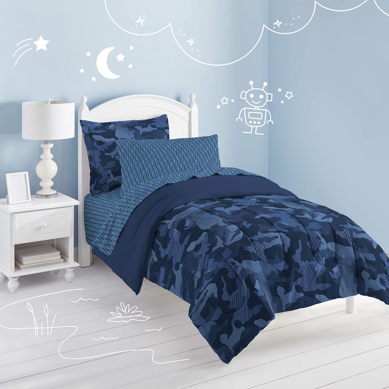 Dream Factory Geo Camo Army Comforter Set, Twin, Blue - Image 3
