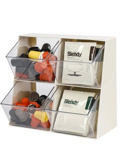 Arabest Coffee Capsule Storage Holder, Acrylic Storage Organizer, Clear Tea Bags Storage Organizer for K Cups, Tea Bags, Creamer, Sugar Bags, Capsule (2 Pack)  - Image 1
