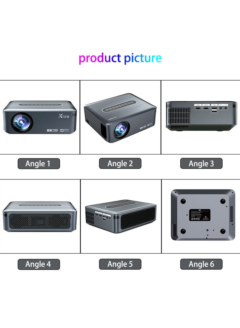 general Smart Projector X1 Full HD 1080P Resolution Ultra HD 8K 300ANSI Dolby Sound Dual Band WiFi Correction Four-Point Anti-Aliasing Image Enhancement Sharpening Treatment Bluetooth 5.0 Wireless Projection - Image 2