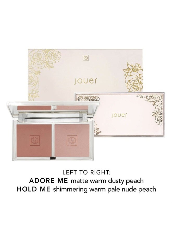 Jouer Blush Bouquet Duo 2 Shade Blush Palette High Pigment Powder Natural Flush Beauty Cosmetics Vitamin E Talc-Free Paraben, Gluten & Cruelty Free - Image 1