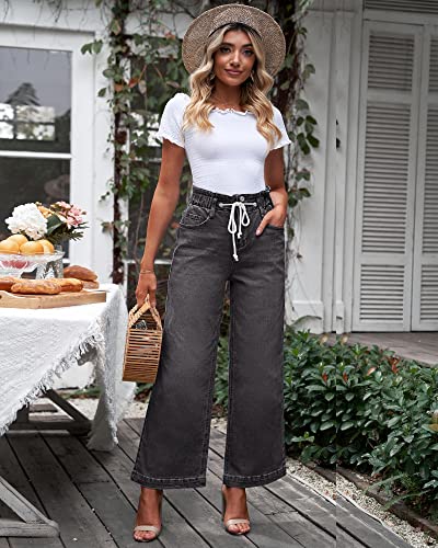GRAPENT Women's Baggy Flare Jeans for Women Y2K Pants Jeans Women High Wsited Bell Bottom Jean Denim Pants X-Large Color Black Size 16 Size 18 - Image 4