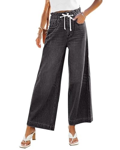 GRAPENT Women's Baggy Flare Jeans for Women Y2K Pants Jeans Women High Wsited Bell Bottom Jean Denim Pants X-Large Color Black Size 16 Size 18 - Image 1