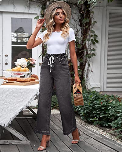 GRAPENT Women's Baggy Flare Jeans for Women Y2K Pants Jeans Women High Wsited Bell Bottom Jean Denim Pants X-Large Color Black Size 16 Size 18 - Image 3