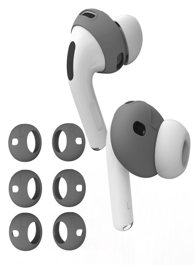 DamonLight [Fit in Case] 3 Pairs Cover for AirPods Pro 3 DamonLight Anti Scratches Add Grip Sport Ear Tips [US Patent Registered] Compatible with AirPods Pro 3rd Generation 2025 (Gray) - Image 1