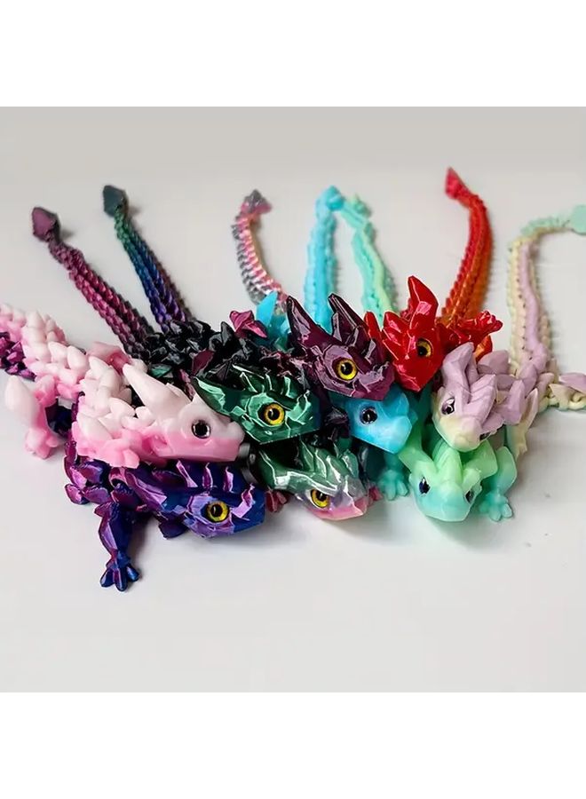 Random Candy Color 3D Printed Dragon Statue Durable Plastic Home Office Decor Fantasy Toy - Image 5