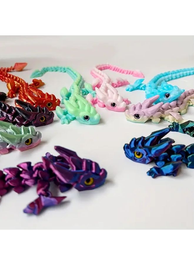 Random Candy Color 3D Printed Dragon Statue Durable Plastic Home Office Decor Fantasy Toy - Image 1