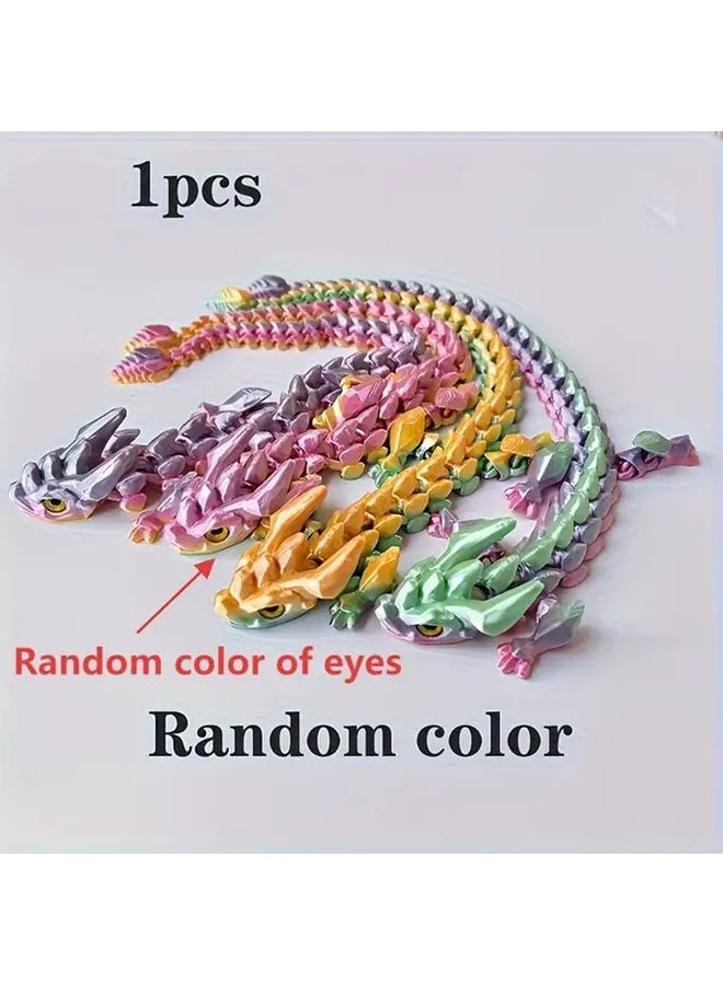 Random Candy Color 3D Printed Dragon Statue Durable Plastic Home Office Decor Fantasy Toy - Image 3