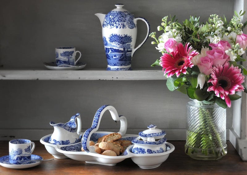 Spode Blue Italian Covered Sugar Bowl | 9 Oz Sugar Container for Coffee Bar, Kitchen Countertop | Fine Earthenware | Microwave and Dishwasher Safe | Made in England - Image 4