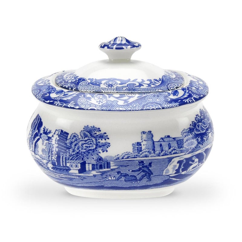 Spode Blue Italian Covered Sugar Bowl | 9 Oz Sugar Container for Coffee Bar, Kitchen Countertop | Fine Earthenware | Microwave and Dishwasher Safe | Made in England - Image 2