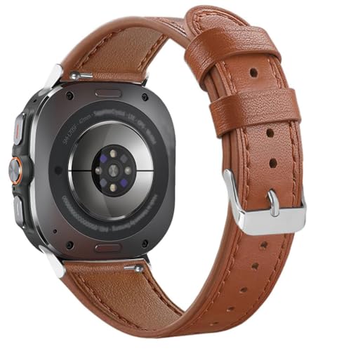 Sankel Compatible for Samsung Galaxy Watch 8 40mm 44mm/8 Classic 46mm Bands Leather, Women Men Genuine Leather Sport Replacement Strap Adjustable Wristbands Band for Galaxy Watch 8/8 Classic (Brown) - Image 3