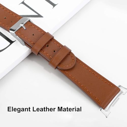 Sankel Compatible for Samsung Galaxy Watch 8 40mm 44mm/8 Classic 46mm Bands Leather, Women Men Genuine Leather Sport Replacement Strap Adjustable Wristbands Band for Galaxy Watch 8/8 Classic (Brown) - Image 5