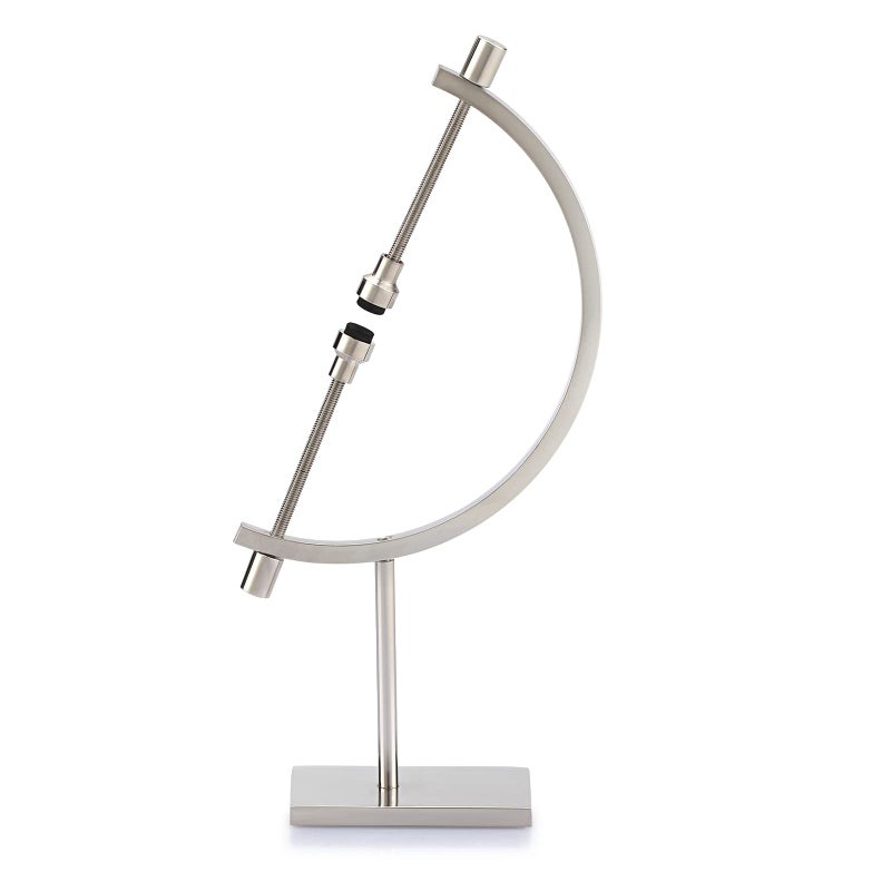 JUXYES Silver Tone Metal Sphere Holder Caliper Stand Hold Max to 278 Caliper Style Display Stand for Mineral Ornament Gem Shell Coin etc