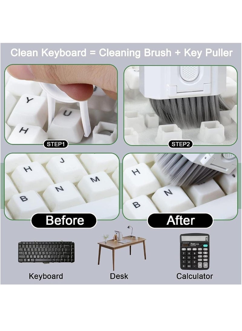 Multifunctional 8-in-1 Electronic Keyboard Dust Removal Soft Cleaning Brush  Kit With Phone Stand Also For  Airpods Pro - Image 4