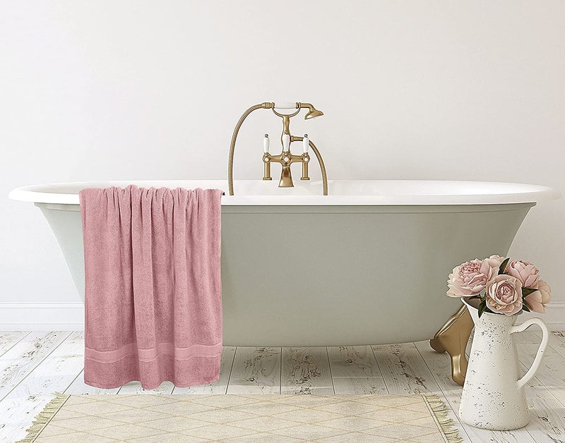 TIQH 600 GSM 100 Cotton Highly Absorbent and Quick Dry Extra Large BathBeach TowelJumbo Bath Sheet 36x72 Inches Dusty Pink - Image 3