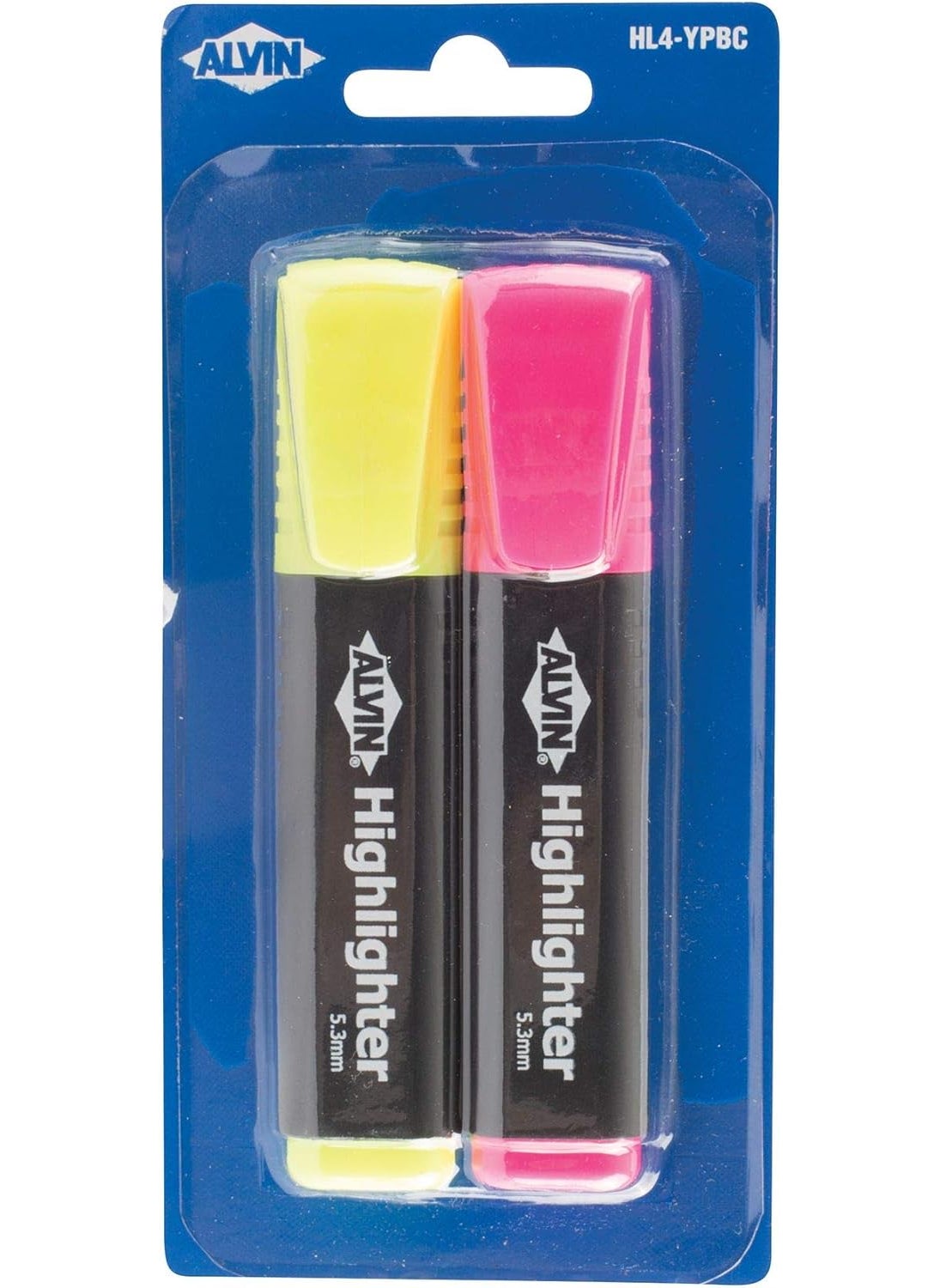 Alvin Alvin Highlighters 53mm Chisel Tips Pink and Yellow  2 Pack 