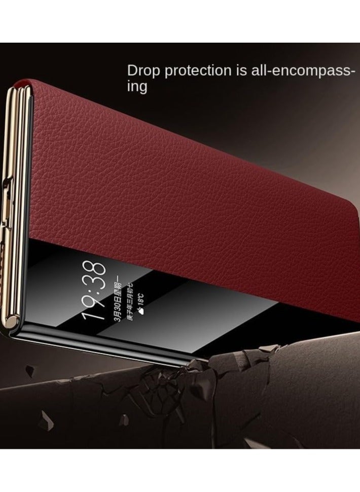 general Leather Case for Huawei Mate XT Ultimate (2024),With Smart Window,Anti-fingerprint Leather Phone Case for Mate XT Ultimate - Image 4