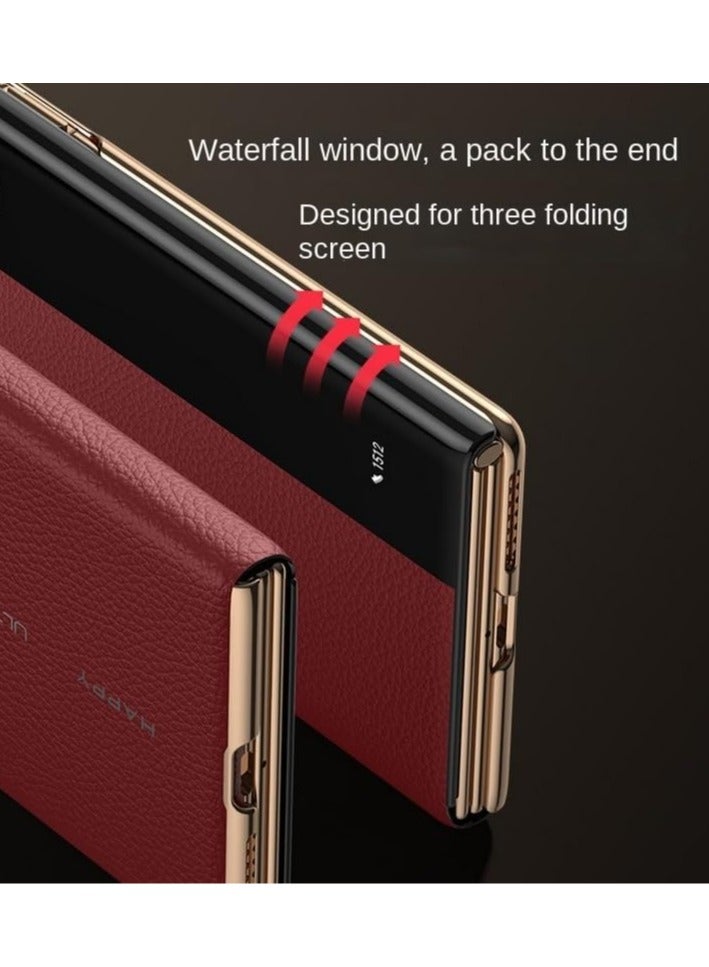 general Leather Case for Huawei Mate XT Ultimate (2024),With Smart Window,Anti-fingerprint Leather Phone Case for Mate XT Ultimate - Image 3