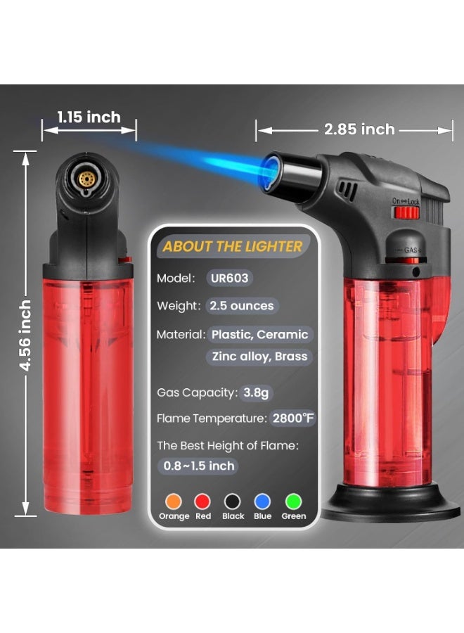 BEYTOR 3 Pcs Torch Lighters | Portable Butane Refillable Jet Flame Torch Lighter, Windproof, Safe, Multi Utility Lighter for Candles, Fireplaces, Campfires, Grill | Assorted Colors - Image 3