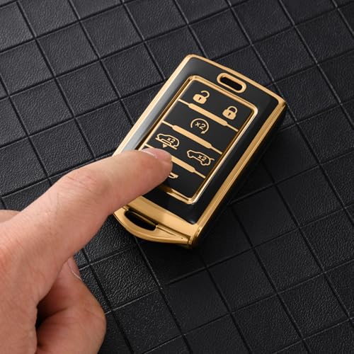 ELOHEI Key Fob Cover for Jeep, Premium Soft Full Protection Key Fob Case for 2022 2023 2024 Jeep Cherokee Grand Cherokee Wagoneer Grand Wagoneer Compass Renegade Accessories(Black) - Image 3