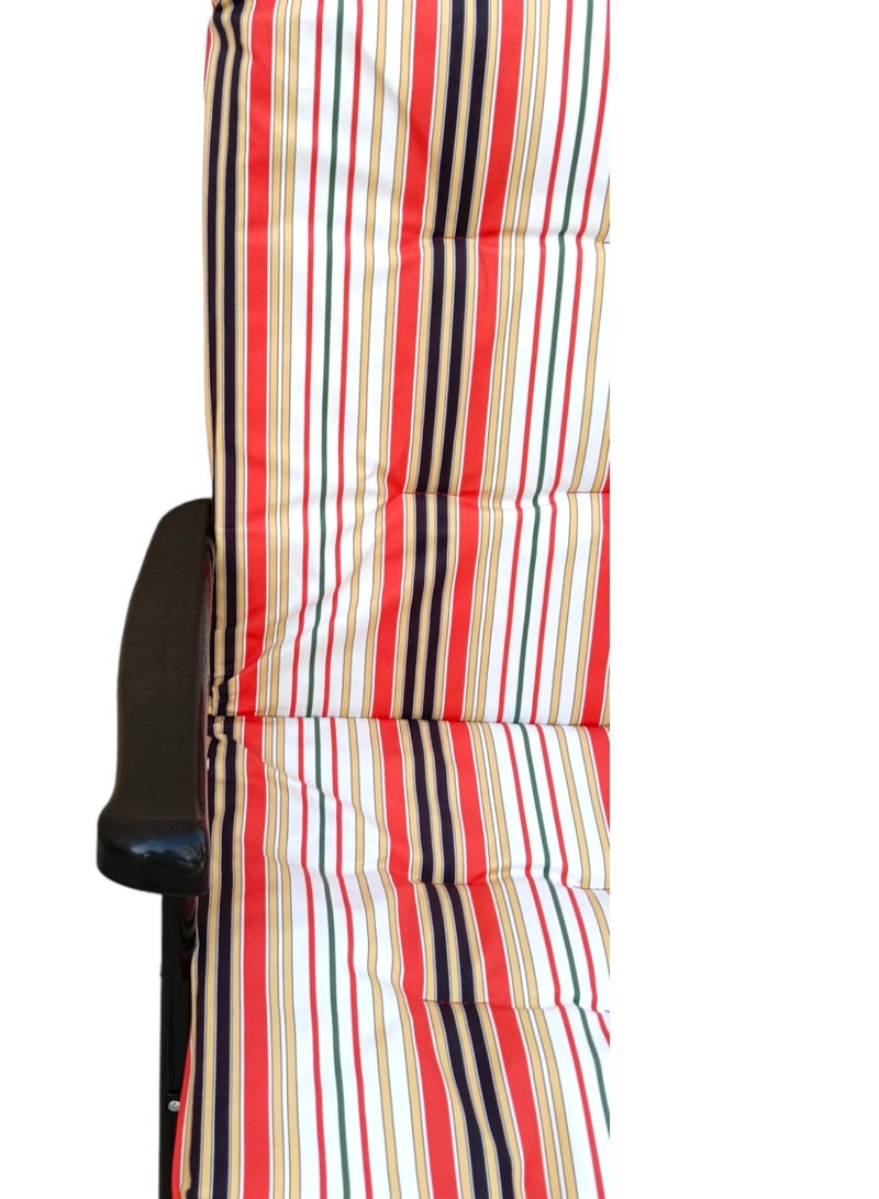 GO2CAMPS 2 PCS Premium and Heavy Duty Foldable Camping Chairs with Thick Cushioned Seat & Backrest – Colorful Striped Fabric Design – Lightweight Portable Steel Frame with Armrests – Ideal for Arabic Majlis, Desert Camping, Outdoor Travel, Garden, Balcony, Picnic & Beach Use - Image 5