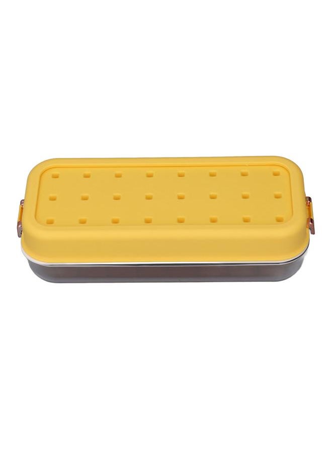 Thoraya - Ice Cube Tray with Bin and Lid Reusable Easy to Release Space Saving Clear Ice Maker for Home Refrigerator Lemon Yellow - Image 1