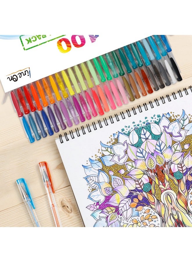 Lineon 100 Pack Gel Pens Set 50 Colors Gel Pens With 50 Refills Gel Pen Set For Adult Coloring Books Drawing Doodling Art Markers - Image 5