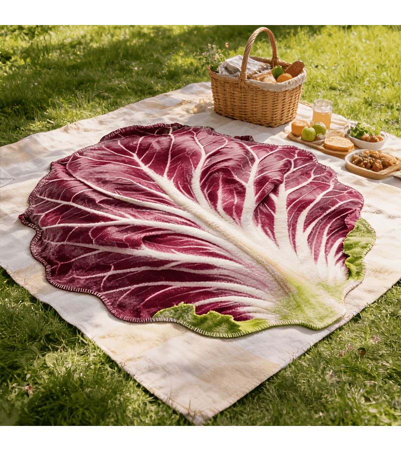 1pc Creative Cabbage Red Leaf Blanket 51 18 By 59 06 Inch Comfortable Soft Multi Purpose Throw Suitable For Dorm Home Bedroom Office Sofa Nap Camping Car - Image 4