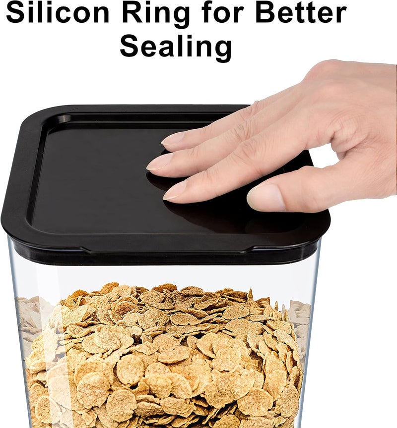 Zeadesign 5L Cereal Dispenser Countertop with lids, Organization and Storage Containers for Kitchen and pantry, Rice Dispenser for food, Cereal, Beans, Nuts, Snack,Oatmeal, Dog Food, Bird Seed, Black, 1Pc - Image 5