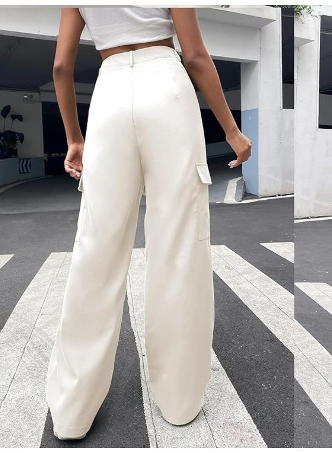 GRECIILOOKS Cargo Pants For Woman | Trousers For Womans |High Waist Trouser for Women – Flared Parachute Pants with Side Pockets |Womens Cargo Pant | Elegant for College & Events (pack of 2) - Image 2