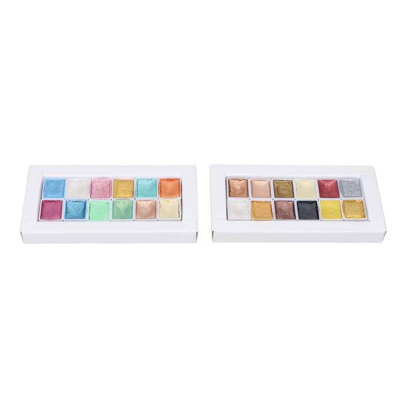 Metallic Watercolor Paint Set 1 Set Non-Toxic High Pigment Solid Pearlescent Watercolor Pan - Easy To Blend Smooth Painting for Beginners Professional Artists Nail Art Coloring And Manicure - Image 3