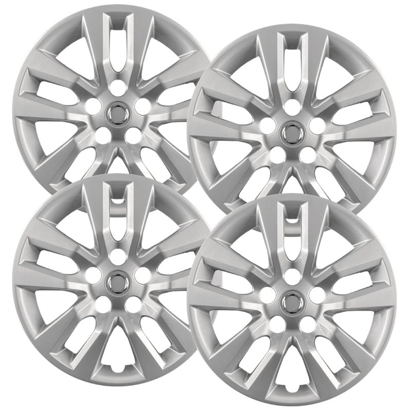 Hubcaps.com Hubcaps - Premium Quality 16 inch Silver Hubcaps / Wheel Covers fits 2013 2014 2015 2016 2017 and 2018 Nissan Altima, Heavy Duty Construction (Set of 4) (53088AMS-4) - Image 1