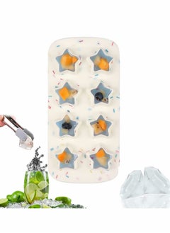 Y&D Ice Cube Trays, Silicone Easy Release Moulds BPA Free 8-Ice Tray for Freezing Drinks, DIY Baby Food, Chocolate Jelly, Cream, Star- Candy Color  - Image 1