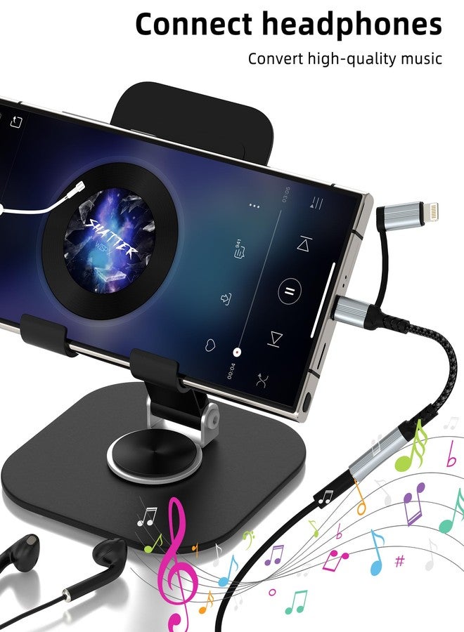 HOYULLI USB C lightning to 3.5mm Headphone Jack Adapter(2in1)for iPhone 16 15 14 13 AUX Audio Cable Splitter for Apple MFI Certification Connector Compatible for Samsung S25 for iPad Car Alxiliary Accessories - Image 3