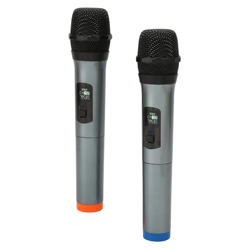 kh Duel Professional UHF Wireless Microphone with Portable Mini Receiver, Karaoke Handheld mic System 6.35mm Jack, 50-60 Feet Range for House Parties, Karaoke Singing (Dual Cordless) - Image 2