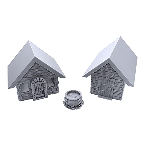 EnderToys Stone Houses Terrain Scenery for Tabletop 28mm Miniatures Wargame 3D Printed and Paintable - Image 1
