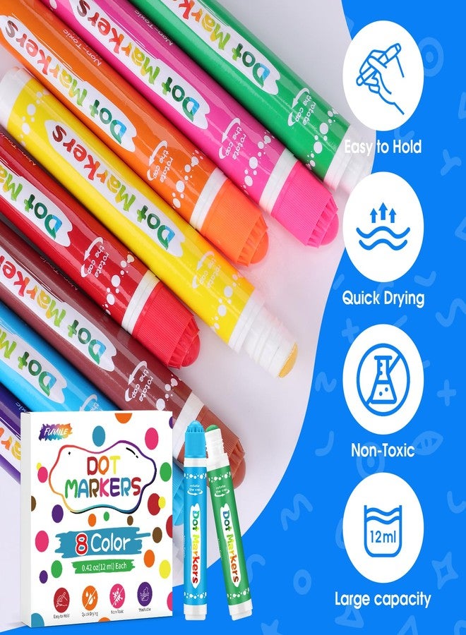 FUMILE 80 Pcs Dot Markers Bulk, 8 Colors Bingo Daubers Bulk for Toddlers,Washable Bingo Markers,Bingo Supplies,Dot Paint for Painting, Drawing Coloring and Art Crafts（10 Boxs） - Image 3